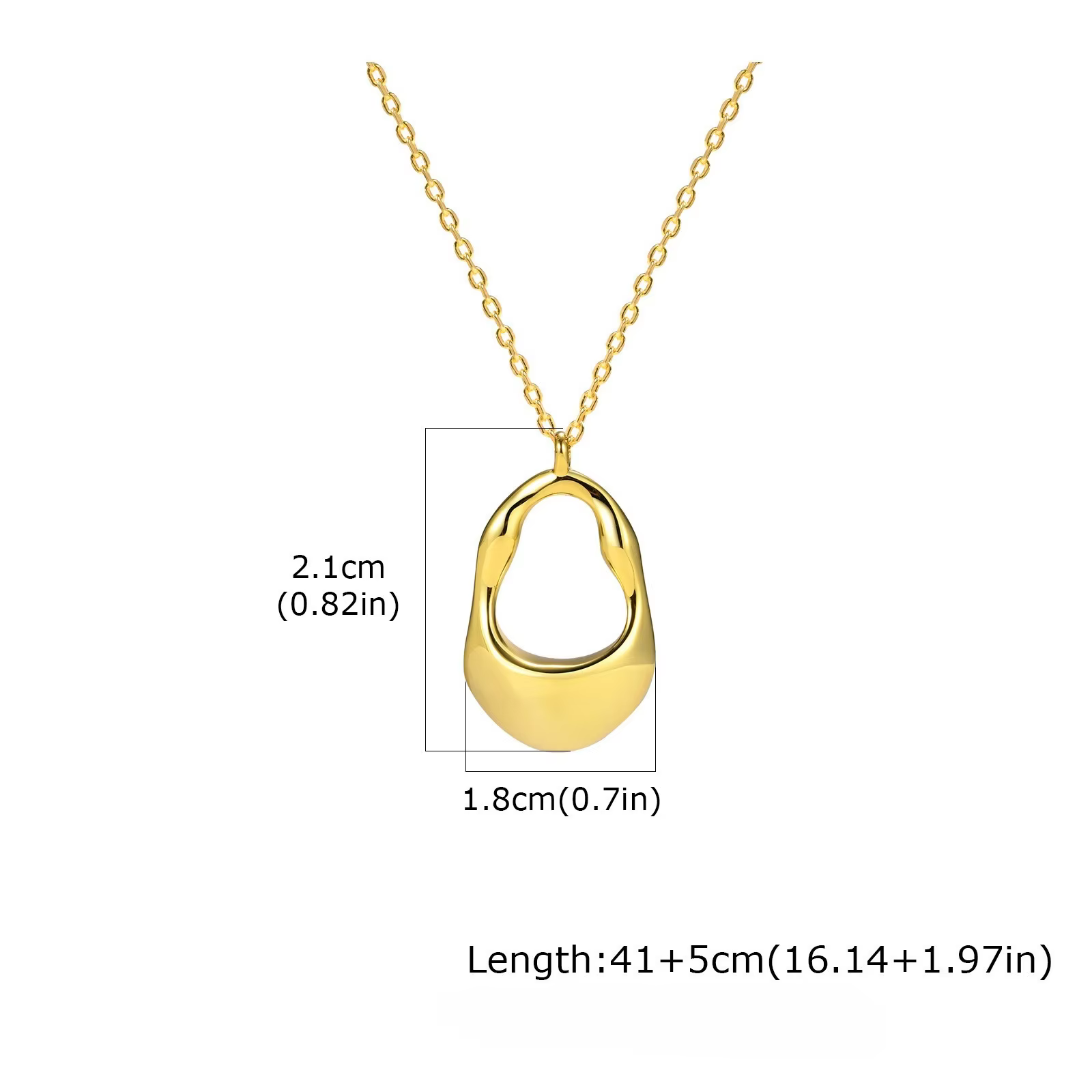 Pendentifs irréguliers creux gris en acier doré, en cuivre, mode féminine OL, colliers polyvalents,