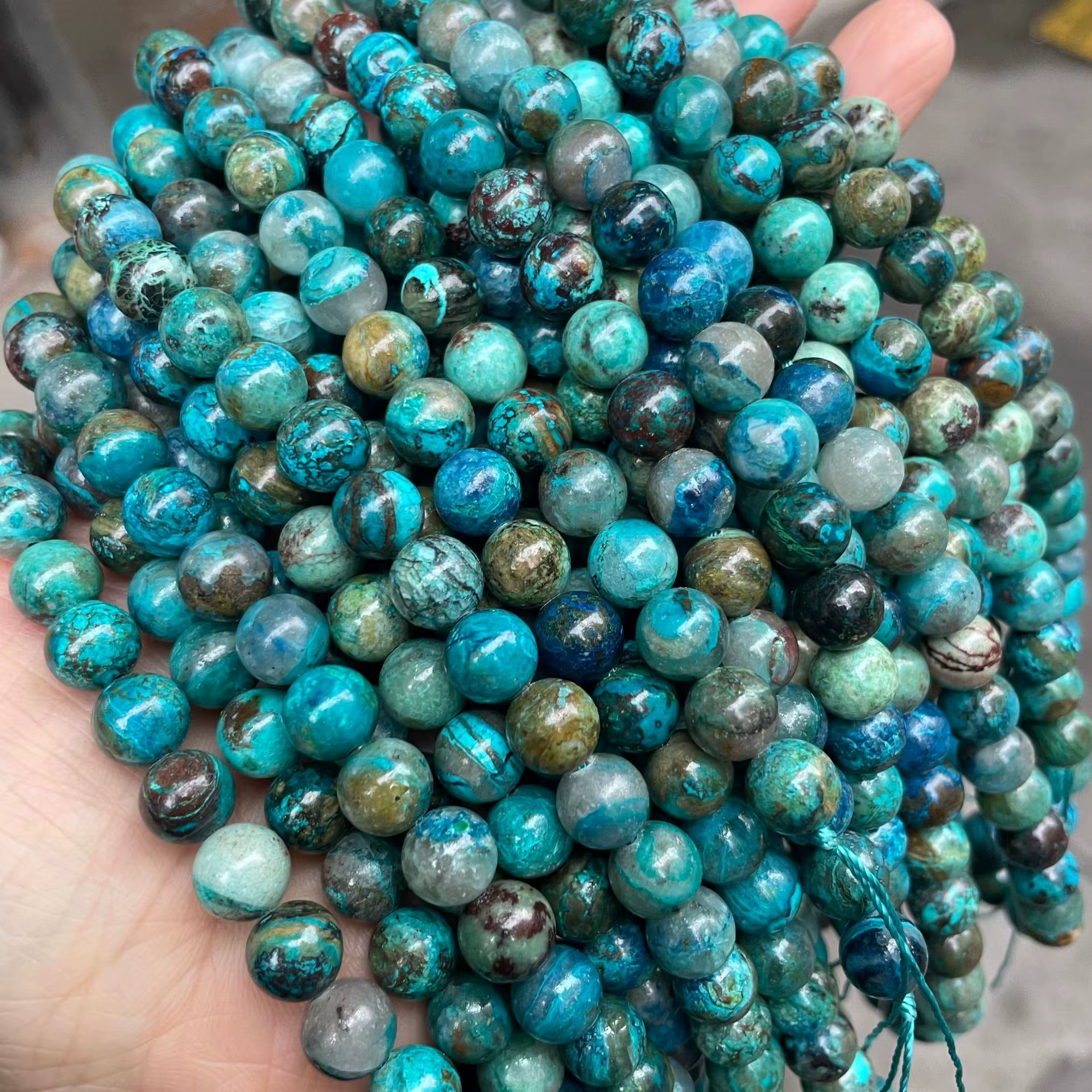 Perles en vrac de chrysocolle Phénix naturelle A+ pour bijoux DIY, accessoires de bracelet en perles
