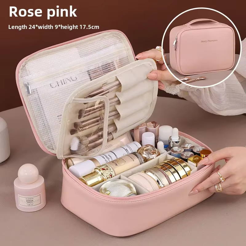 Nouveau sac à cosmétiques pour femmes, sac de rangement Portable, sac de maquillage de luxe de grand