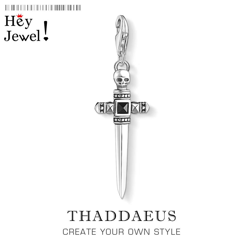 Pendentif à breloques épée, accessoires européens en argent Sterling 925, bijoux à la mode, brave re
