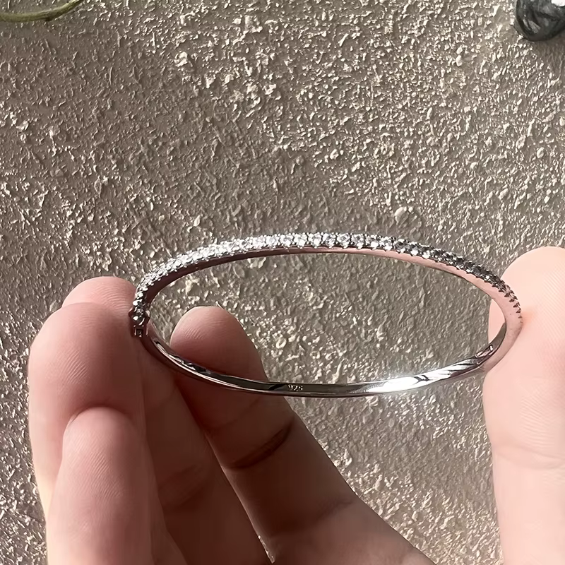 Marque chaude pur 925 bijoux en argent Sterling pour les femmes bracelet en or Rose diamant bracelet