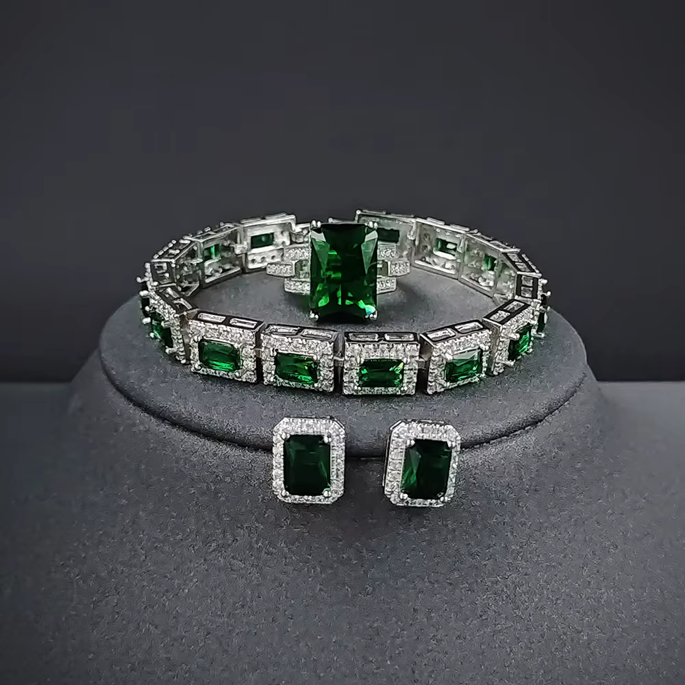 Nouvel ensemble de bijoux africains de Dubaï couleur argent 2026 pour mariée, boucles d'oreilles et