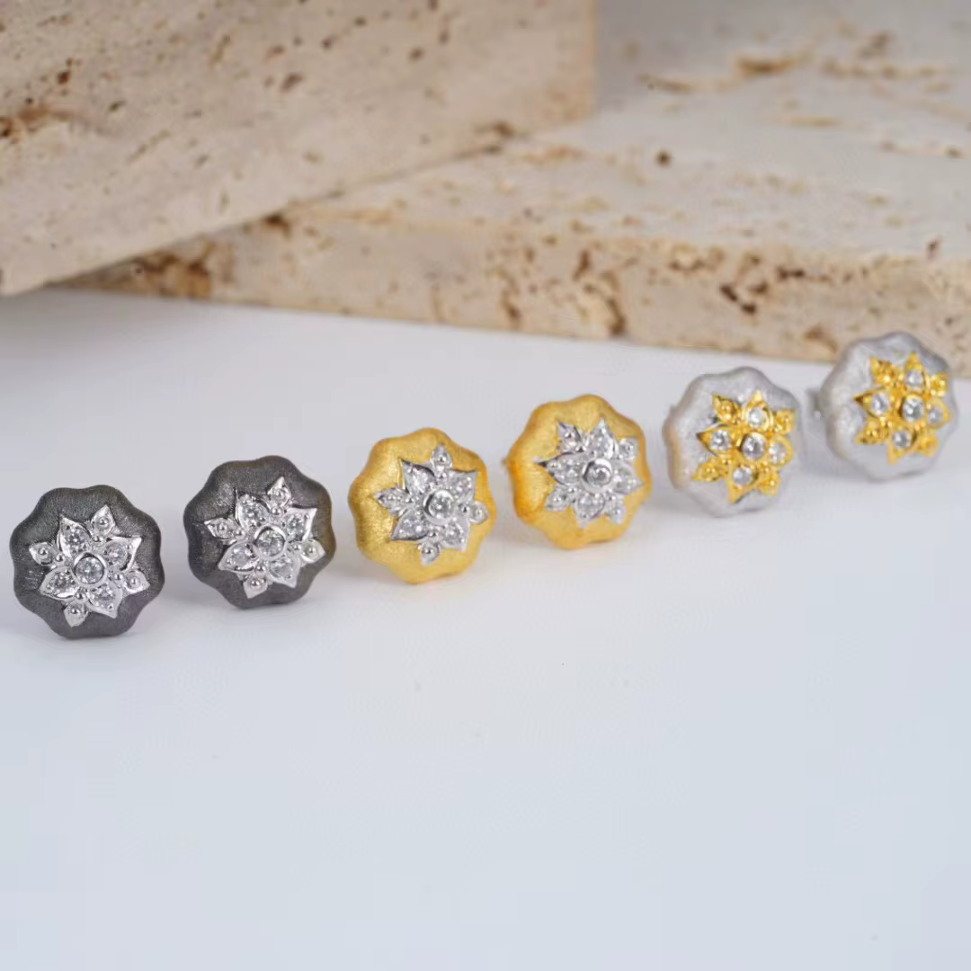 Boucles d'oreilles Vintage italiennes en argent pur 925, bijoux en or hexagramme Rigato pour femmes 
