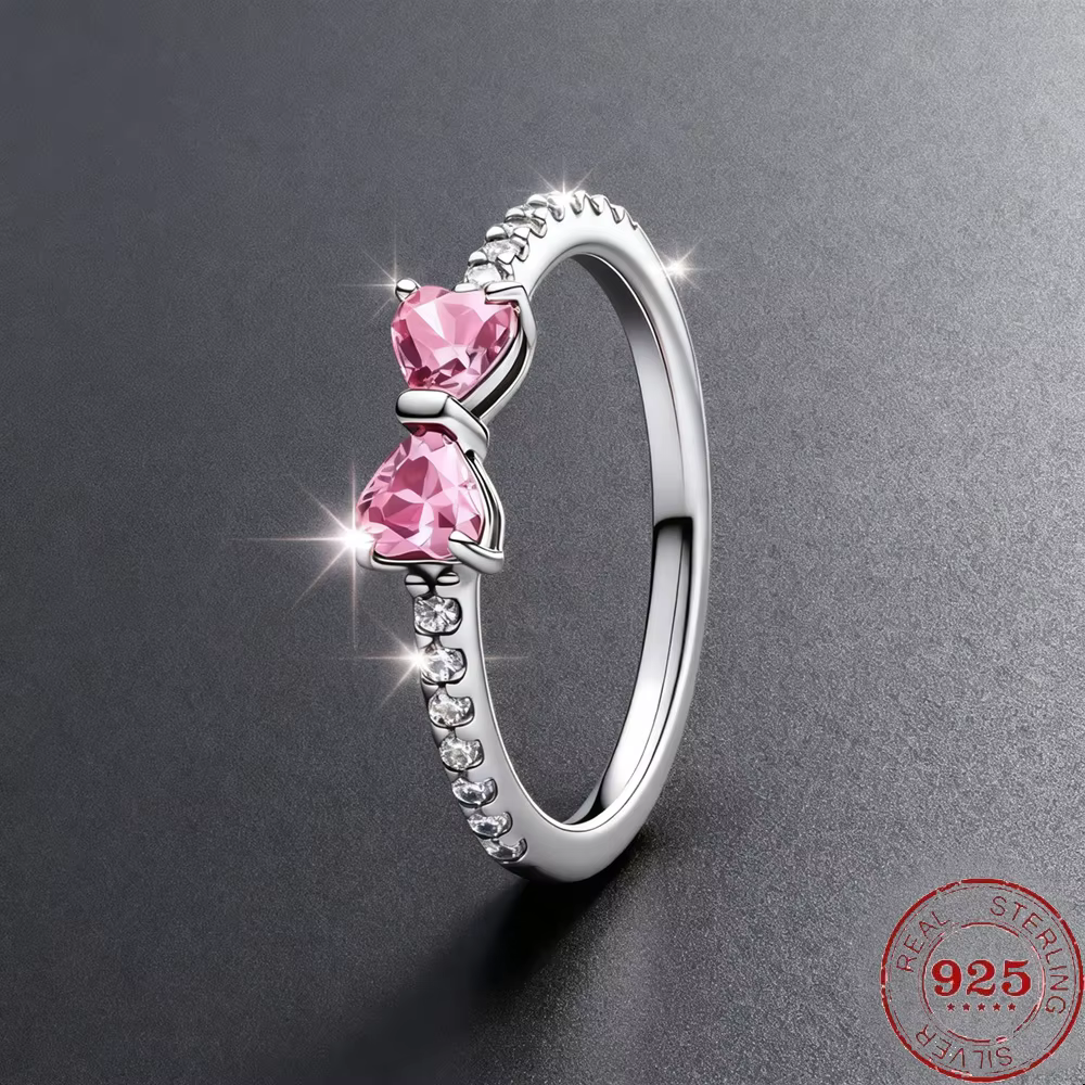 Bague en argent sterling 925 avec moissanite en forme de cœur pour femme, pour mariage, couple, anni