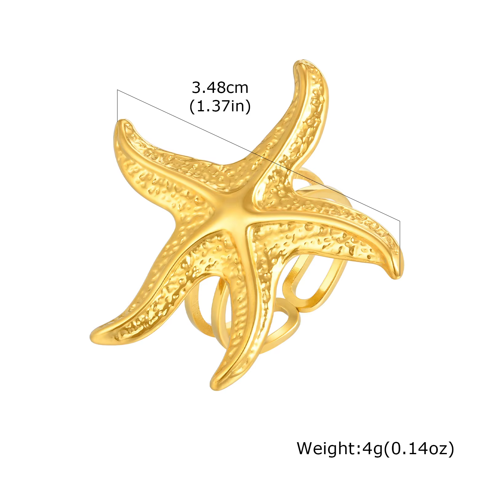 Bagues ouvertes étoile de mer pour femmes, bague réglable en acier inoxydable, bijoux de plage, mer,