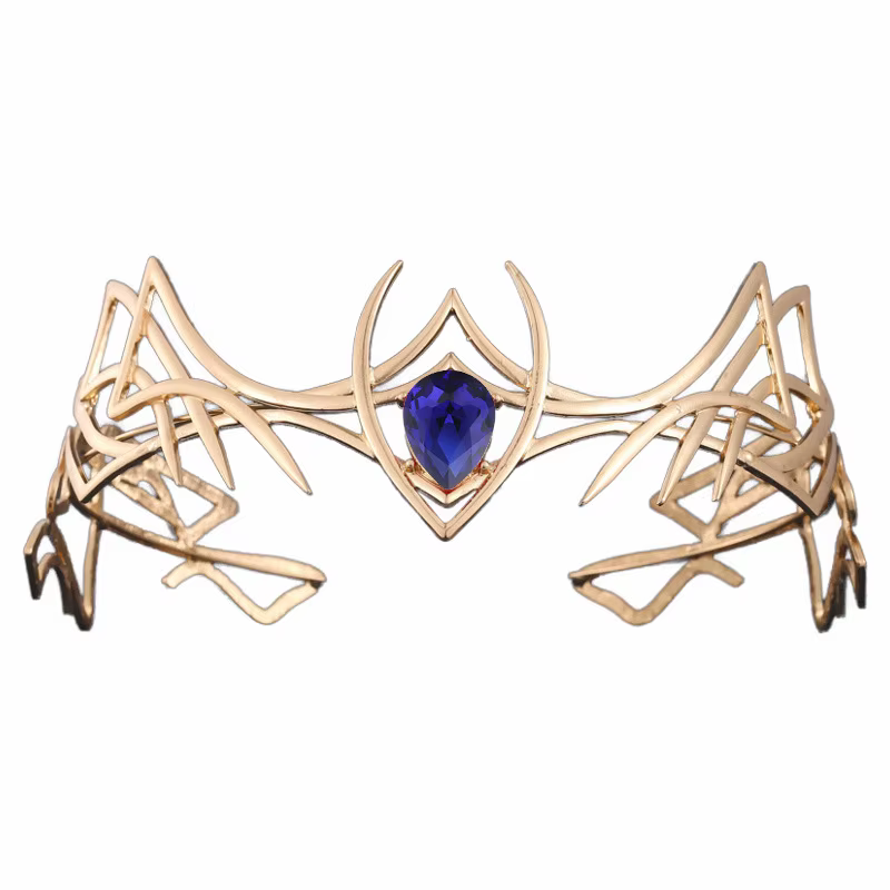 Diadème de cosplay d'elfes ronds de déesse, couronne elfique dégradée baroque vintage, alliage de bi