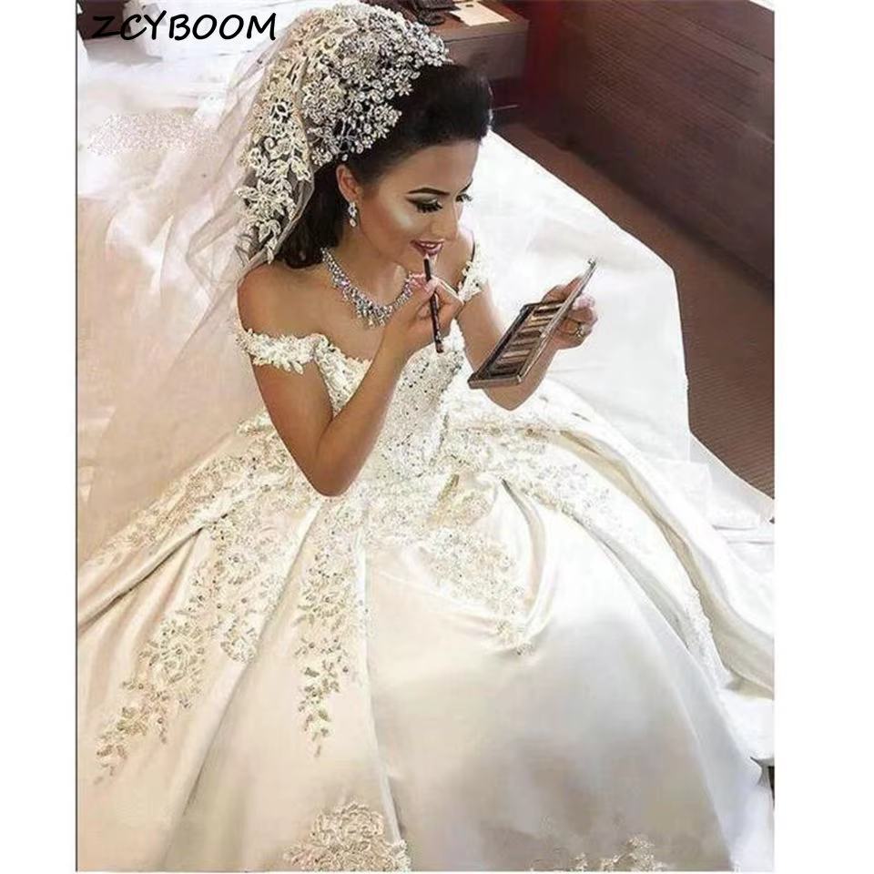 Robes de mariée illusion personnalisées 2026, élégantes, épaules dénudées, appliques en dentelle, ro