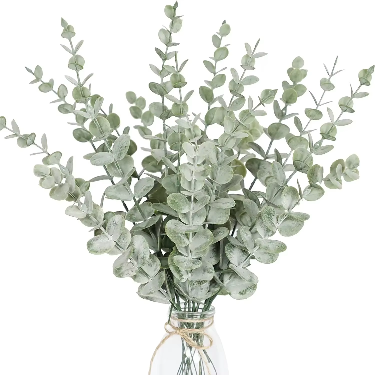 Feuilles d'eucalyptus artificielles, 10 pièces, décoration de mariage, de maison, tige, feuille d'eu