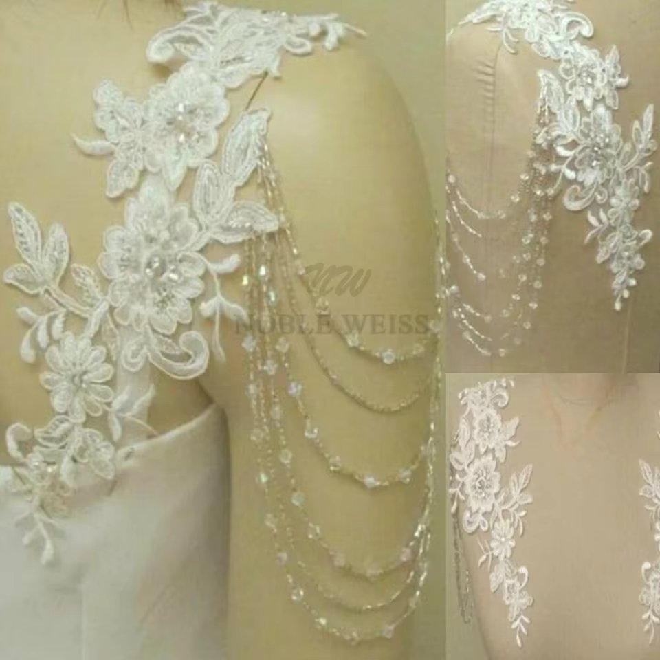 Bretelles de robe de mariée amovibles, vestes de mariage, haut en dentelle, boléro de mariée, bretel
