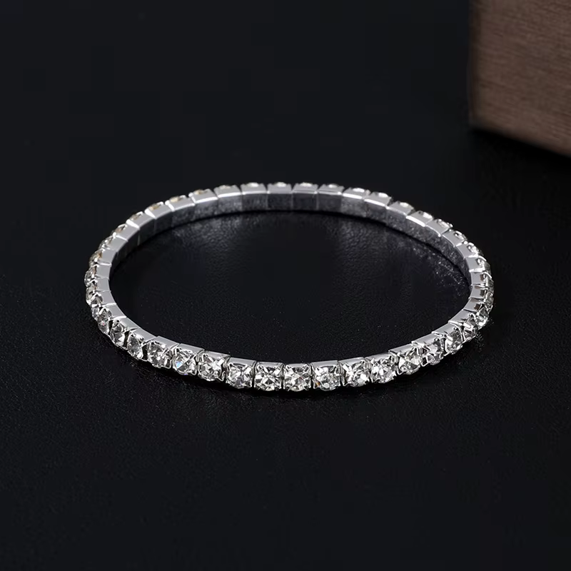 Bracelets de luxe classiques pleins de strass plaqués or 18 carats pour femmes, Bracelets en Zircon 