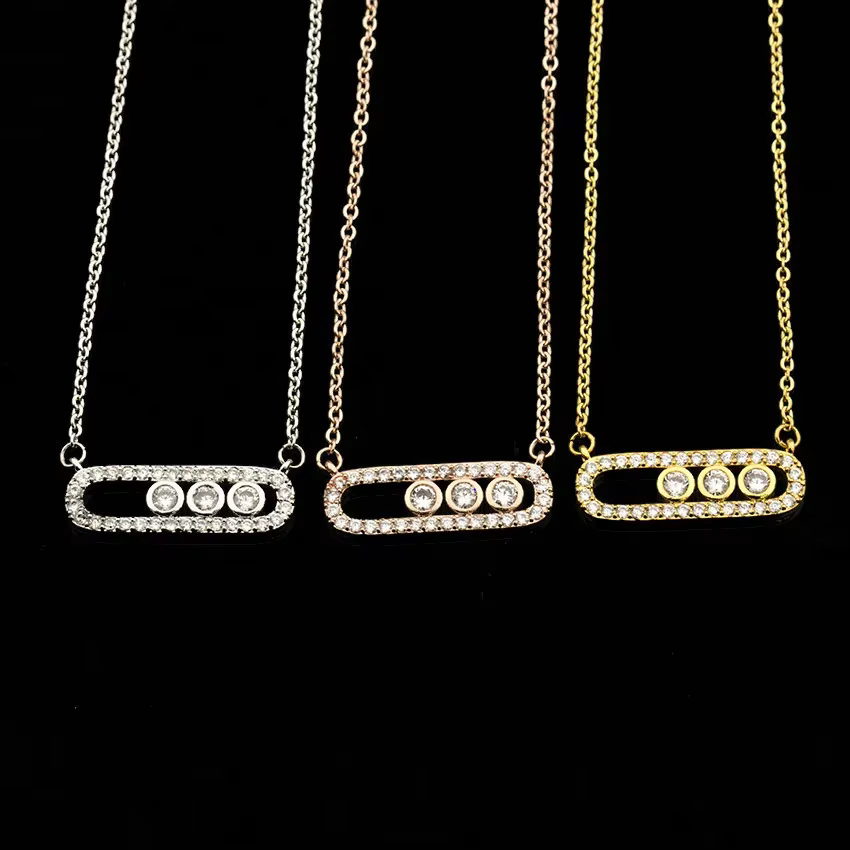 Collier en zircon bicolore charismatique, design coréen polyvalent et élégant, accessoire de bijoute