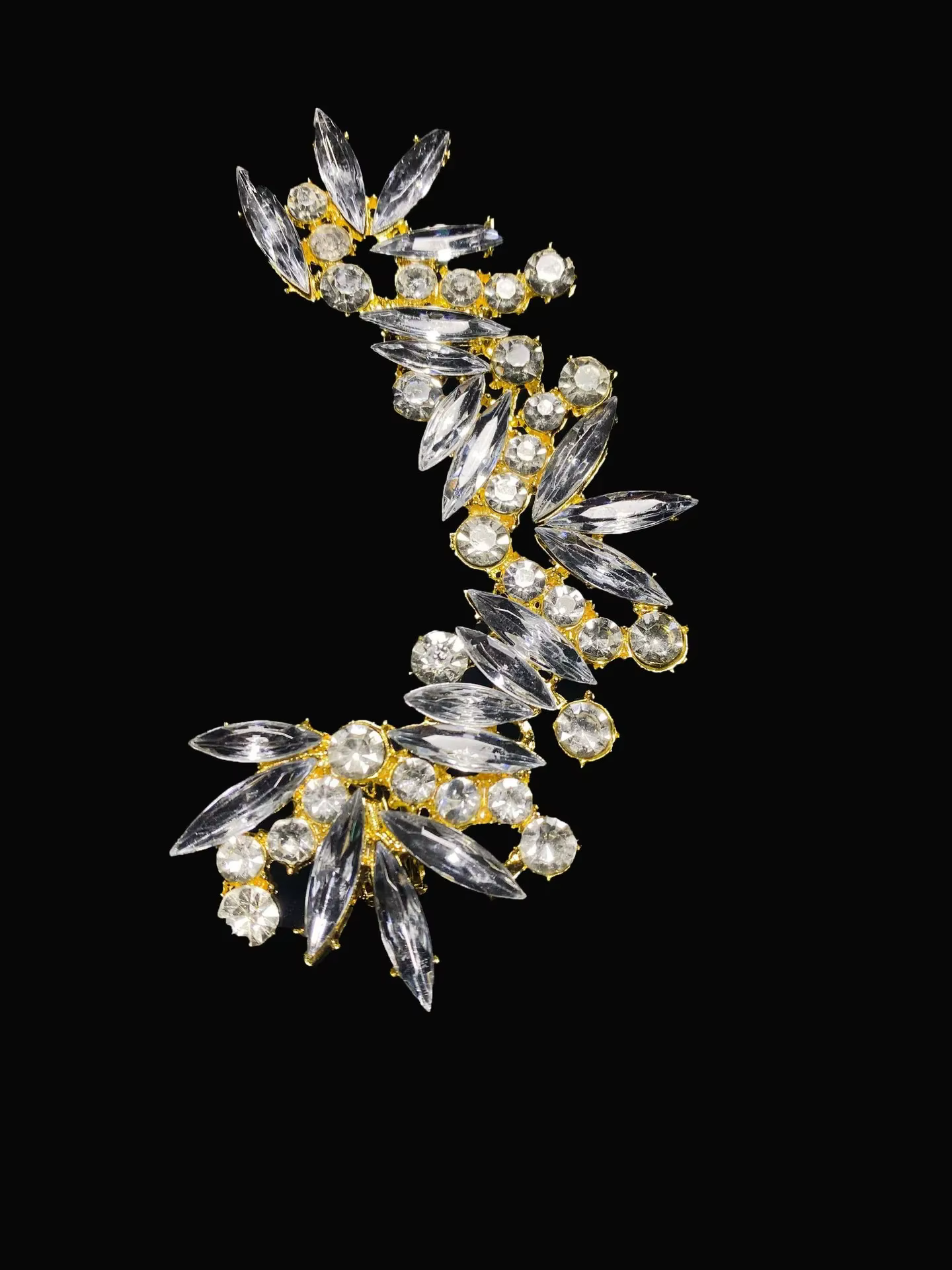 Boucle d'oreille tendance pour femme, sans perçage, avec strass, polyvalente, de luxe, élégante, acc