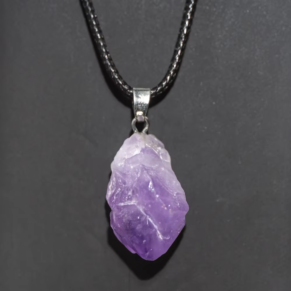Collier de fleurs d'améthystes naturelles, pierre de guérison Reiki, bijoux de forme irrégulière, ca