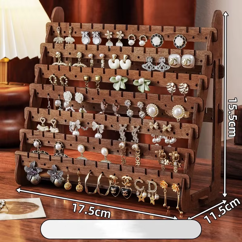 Présentoir à Boucles d'Oreilles Grande Capacité, Organisateur de Bijoux pour Coiffeuse, Table de Maq