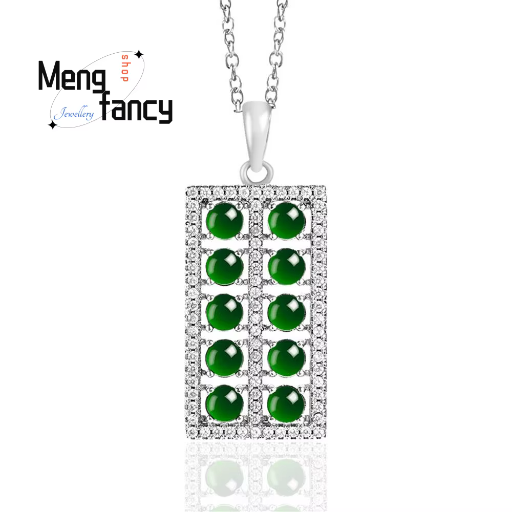 Pendentif en argent S925 incrusté d'a-goods naturels, boulier en jadéite, exquis, élégant, Sexy, pou