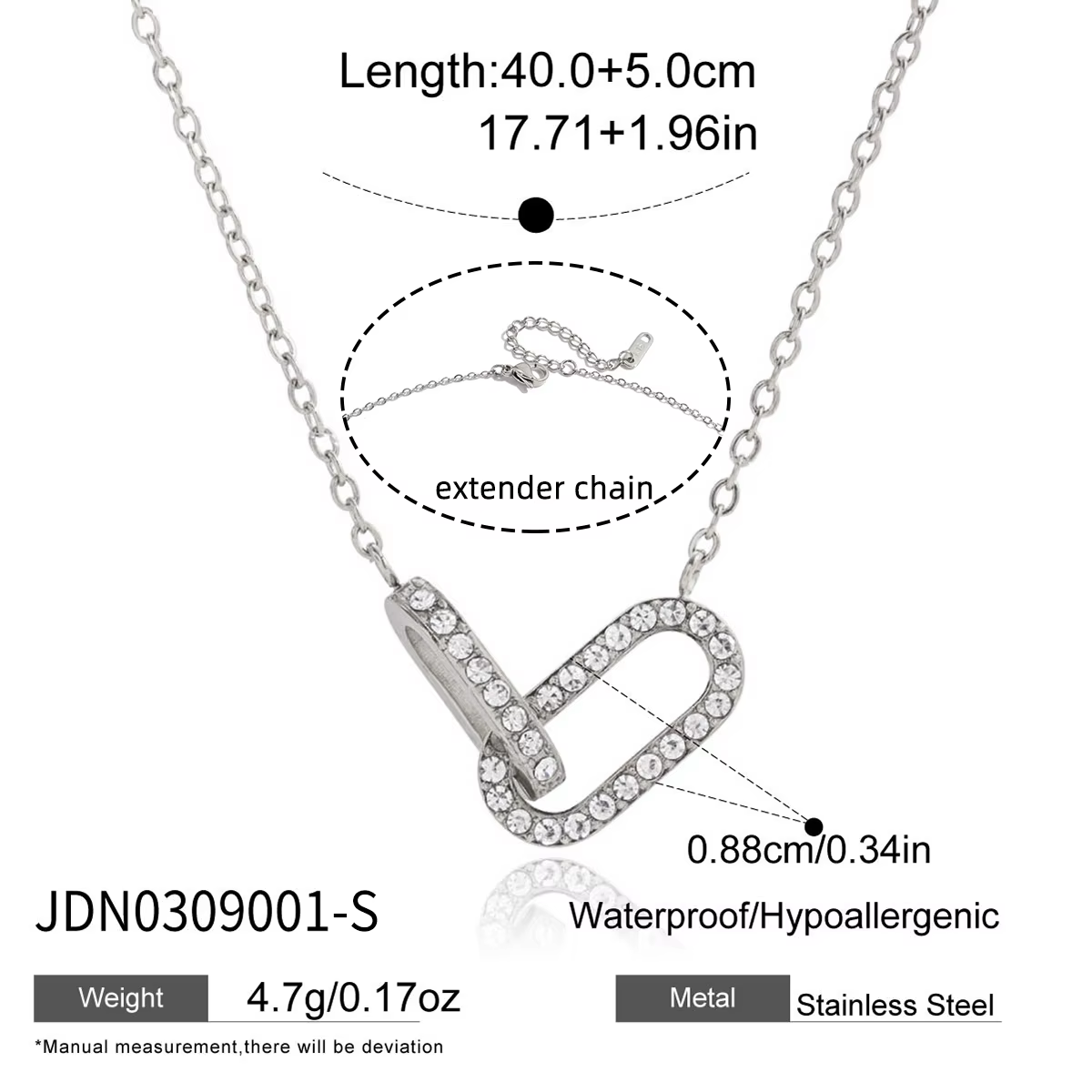 Collier pendentif minimaliste Zora à double entrelacement, incrustation de zircon, plaqué or 18 cara
