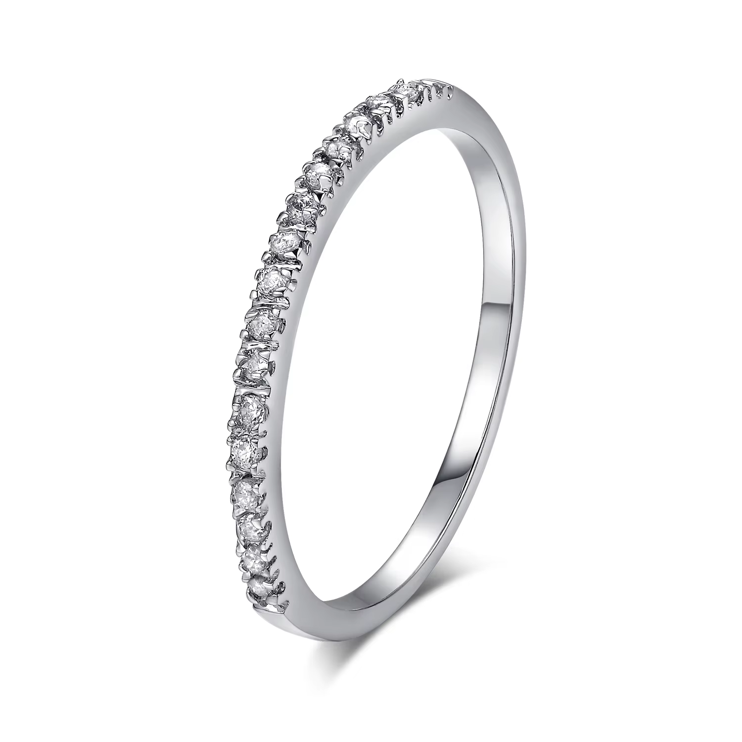 Bagues de fiançailles fines pour femmes, Micro Pave, en cristal, couleur argent, bijoux à la mode, t