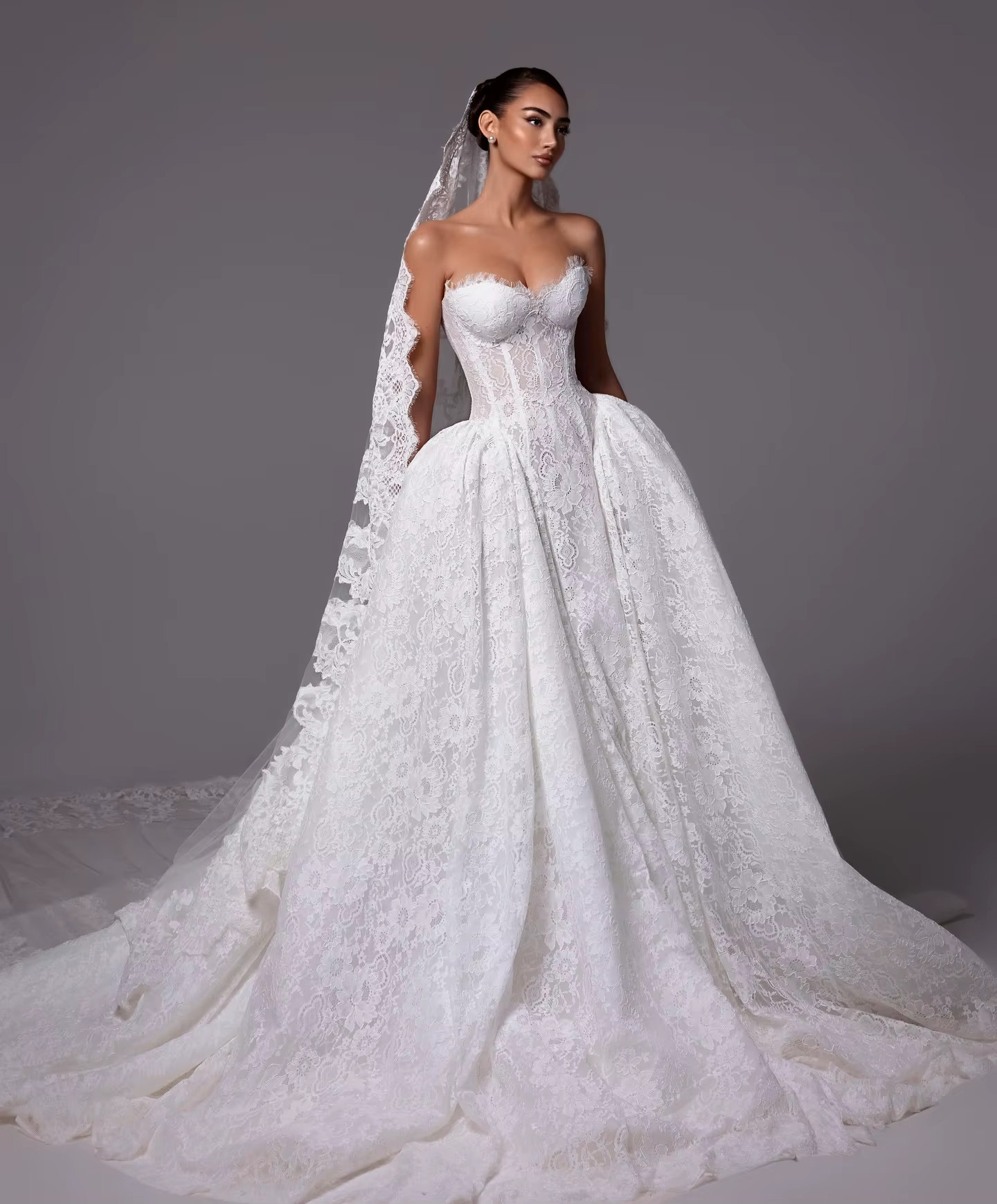 Robe de mariée en dentelle, style princesse, pour mariage à l'église, robes élégantes pour femme, co