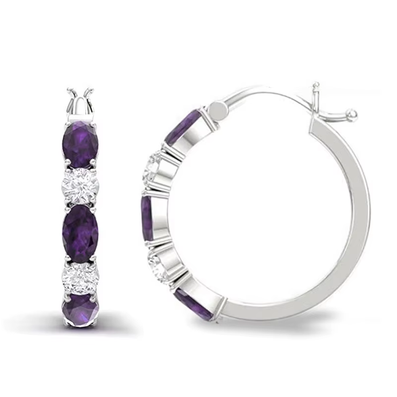 Huretailers-Boucles d'oreilles créoles en cone pour femmes, bijoux de fête brillants, accessoires de