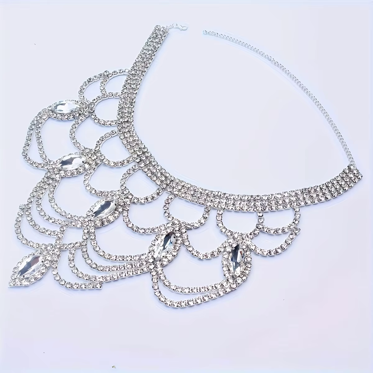 Collier de mode en strass brillants pour femme, bijou de luxe exquis pour mariée, mariage, fête, acc