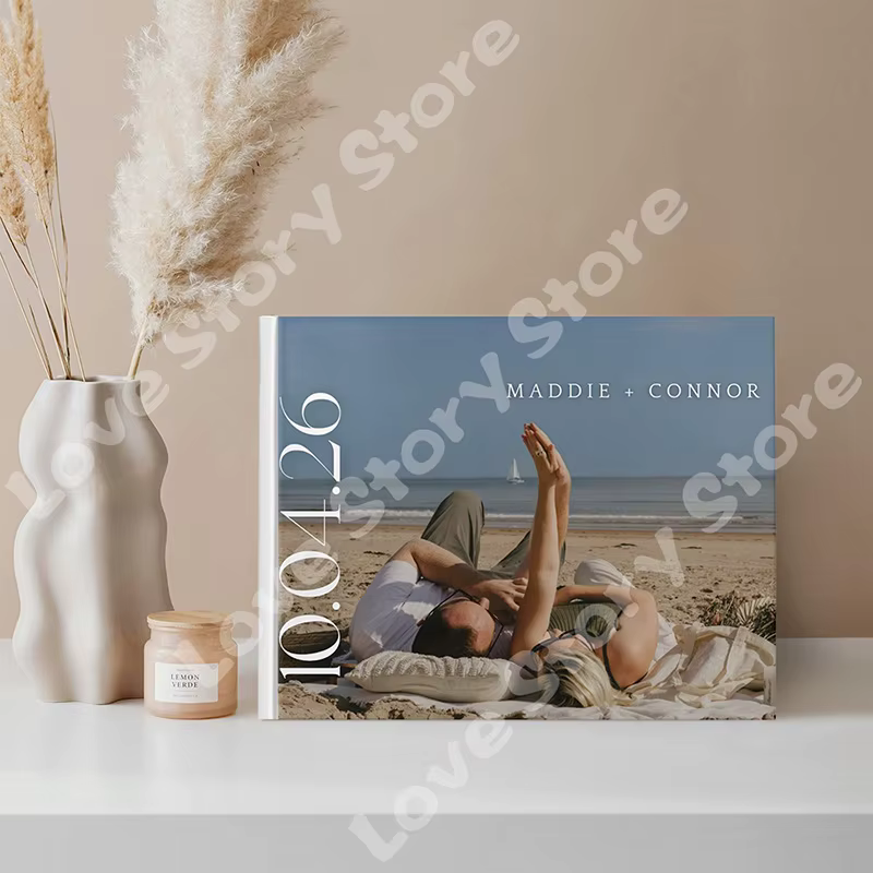 Livre d'or de mariage personnalisé avec couverture photo, album photo pour cadeaux d'invités, décora