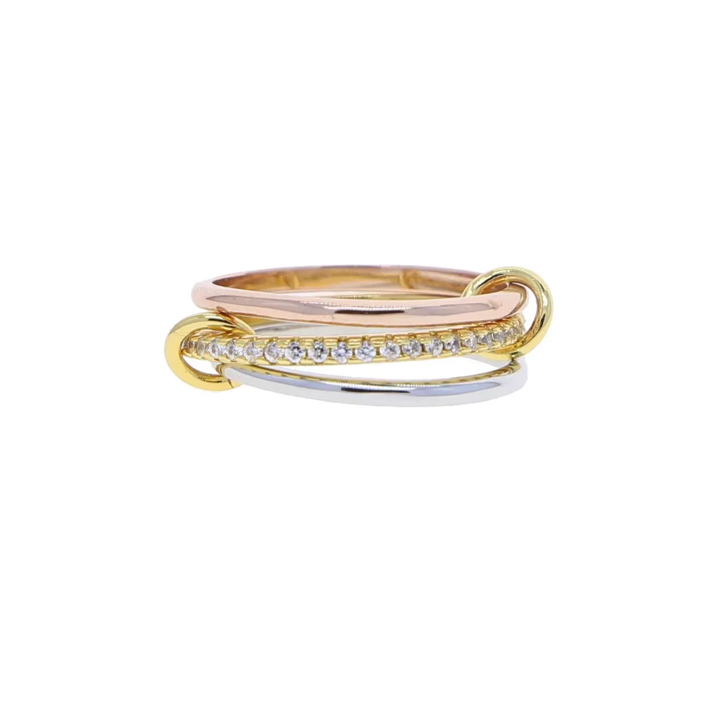 Bagues de fiançailles empilables pour femmes, plaine, Micro pavé 5A CZ, mélange de couleurs, multi-p
