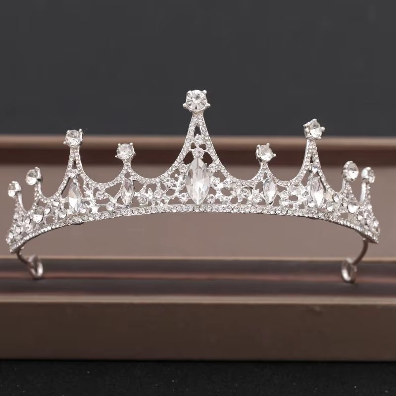 Diadèmes de mariée baroques en cristal avec strass, couronne de mariage, bijoux de cheveux pour femm