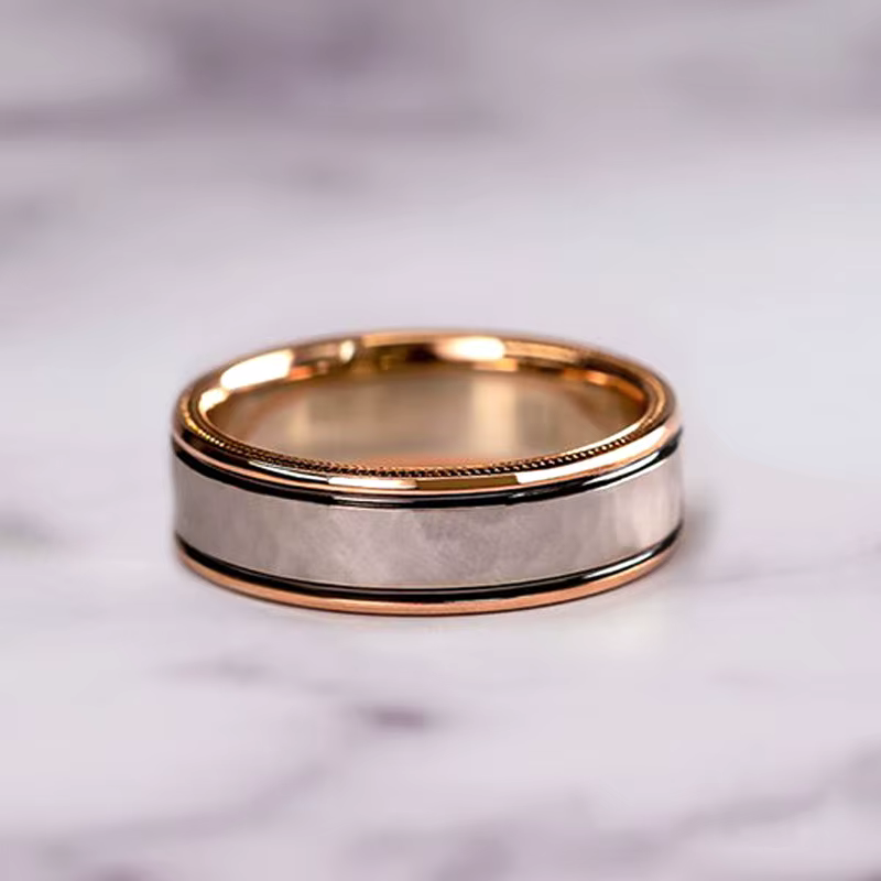 Ensembles de matiques en diamant de laboratoire en or rose 18 carats pour hommes et femmes, matiques