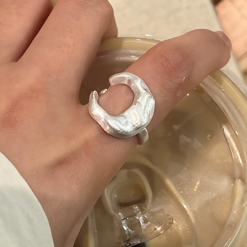 Nouvelles bagues ajustables en argent sterling 925 finition mate pour femmes, bijoux de luxe pour fi