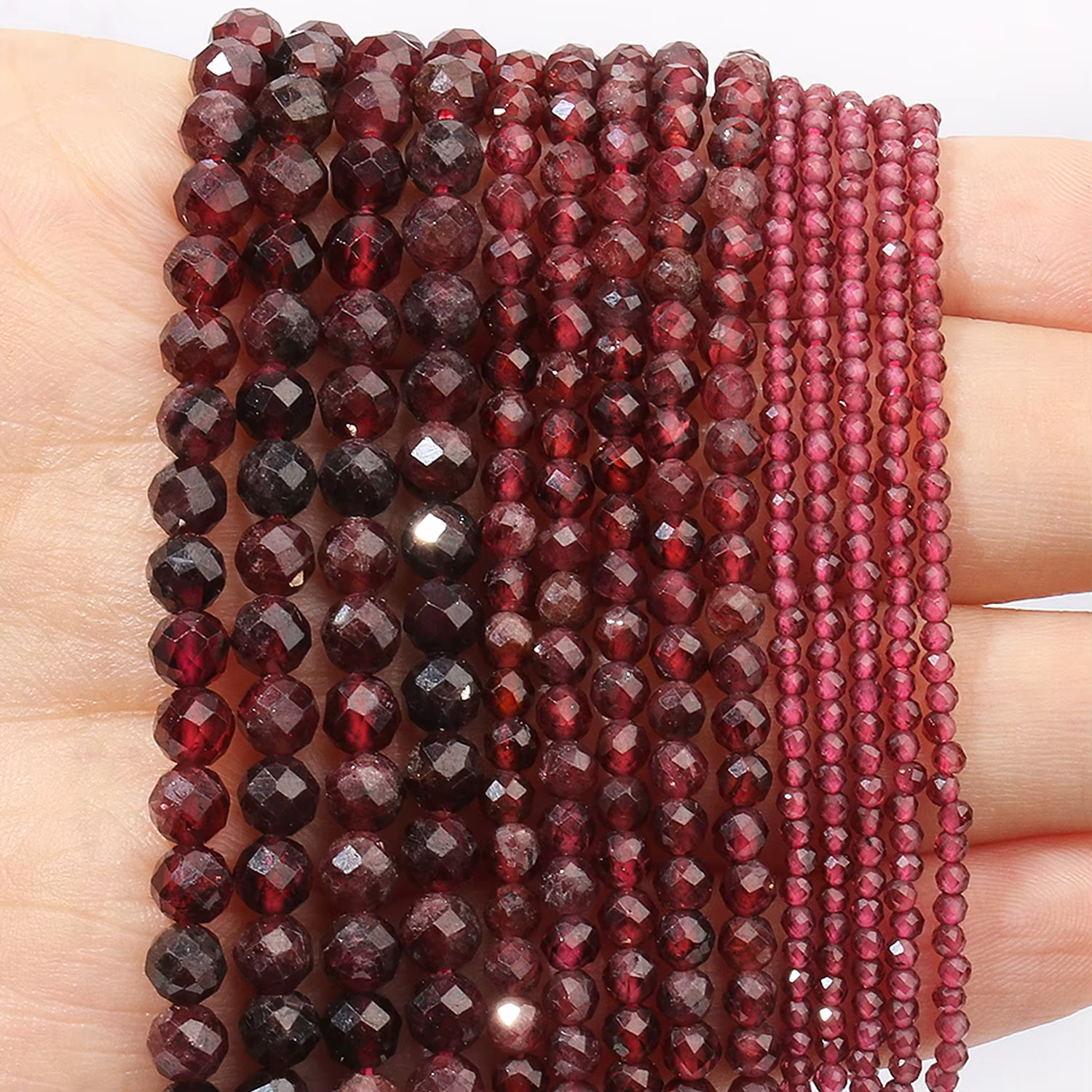 Jaspe rouge naturel 2mm 3mm 4mm, perles rondes à facettes en vrac, Bracelet à bricoler soi-même, col