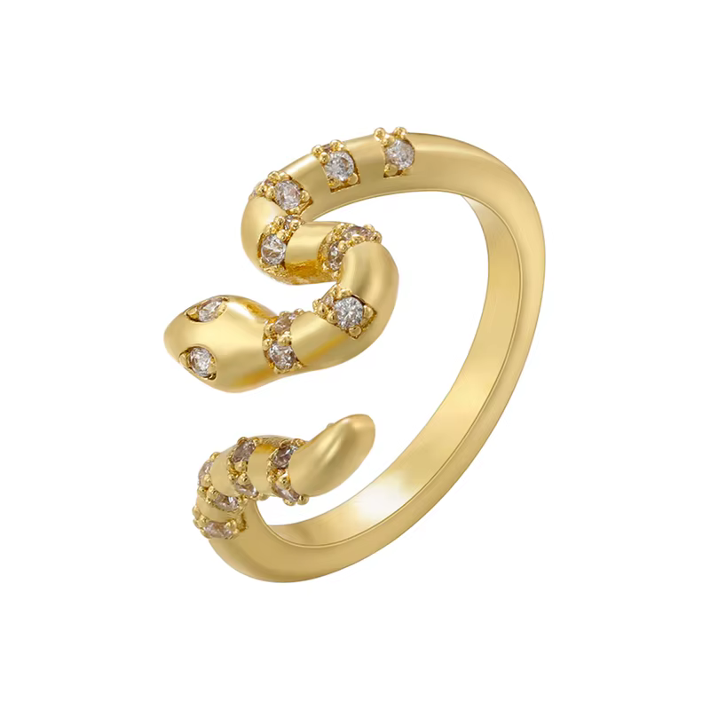 Bagues Tête de Léopard pour Femme, Bague Serpent Courbé pour Homme, Bijoux de Tempérament Digne, Ven