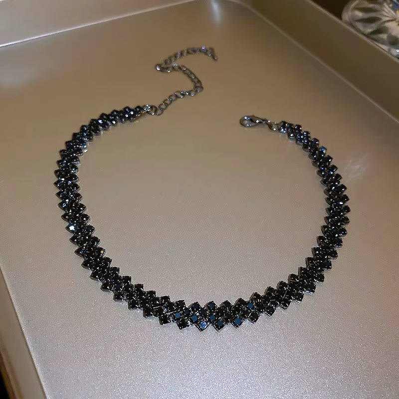 Collier Ras du Cou en Strass Brillants pour Femme, Bijoux de Luxe en Clip Géométrique Personnalisé, 