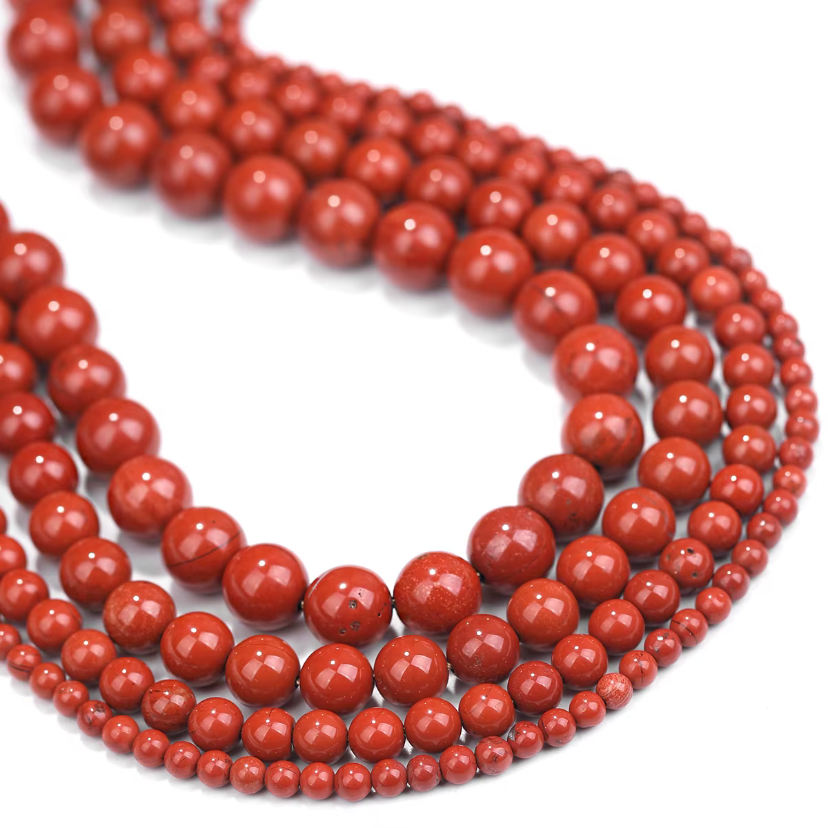 Perles rondes en jaspe rouge naturel, fil de 4, 6, 8, 10, 12MM, taille au choix pour la fabrication 