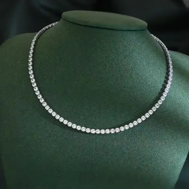 Collier en argent Sterling 925, chaîne en Zircon pour femmes, mode Simple, bijoux de fiançailles, de