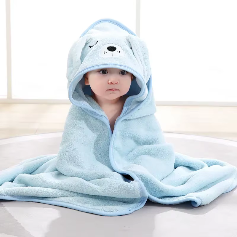 Peignoir pour bébé, serviette de bain pour bébé, couverture d'emmaillotage avec capuche, dessin anim
