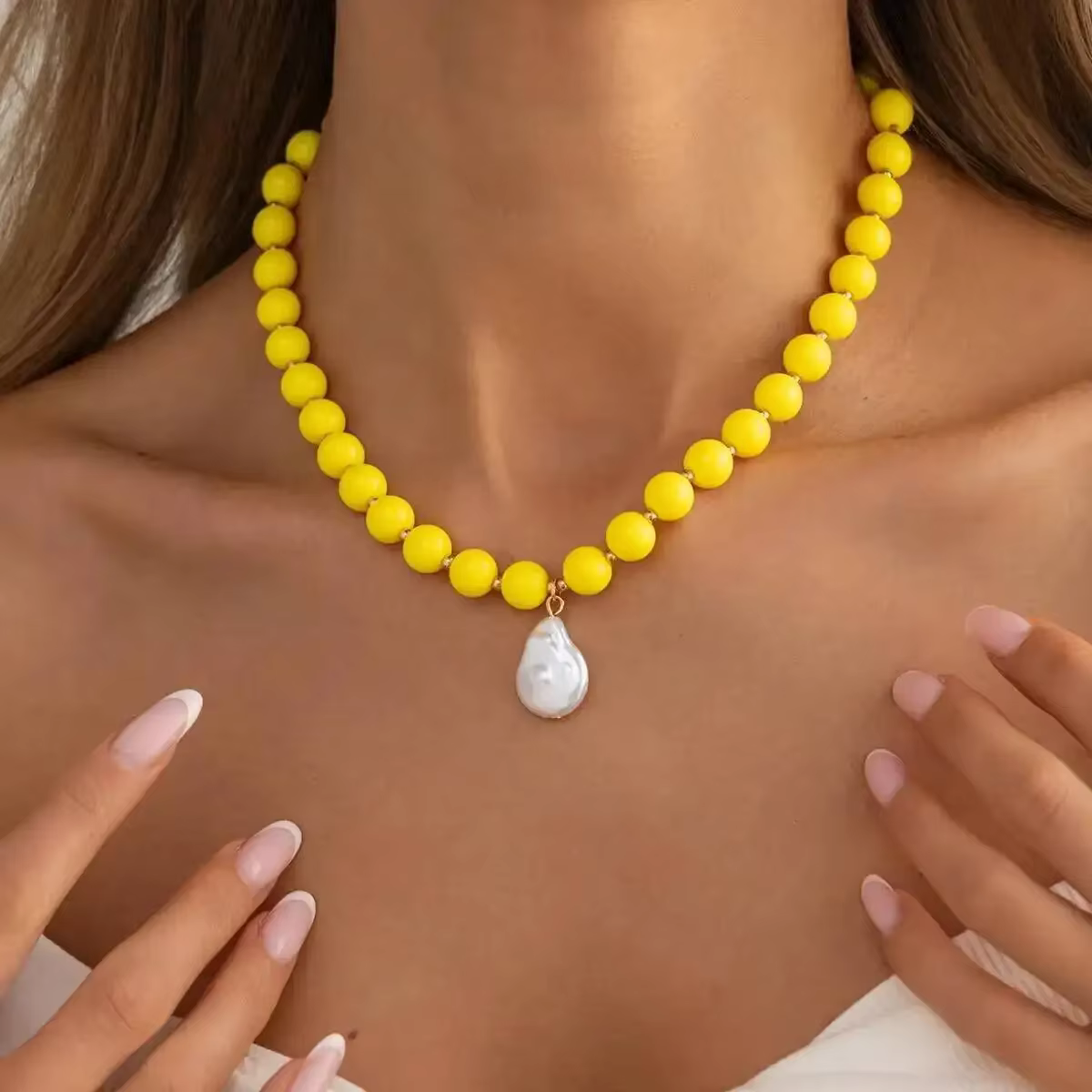 Ingemark – collier rond en résine acrylique pour femmes, couleurs bohème, élégant, géométrique, imit