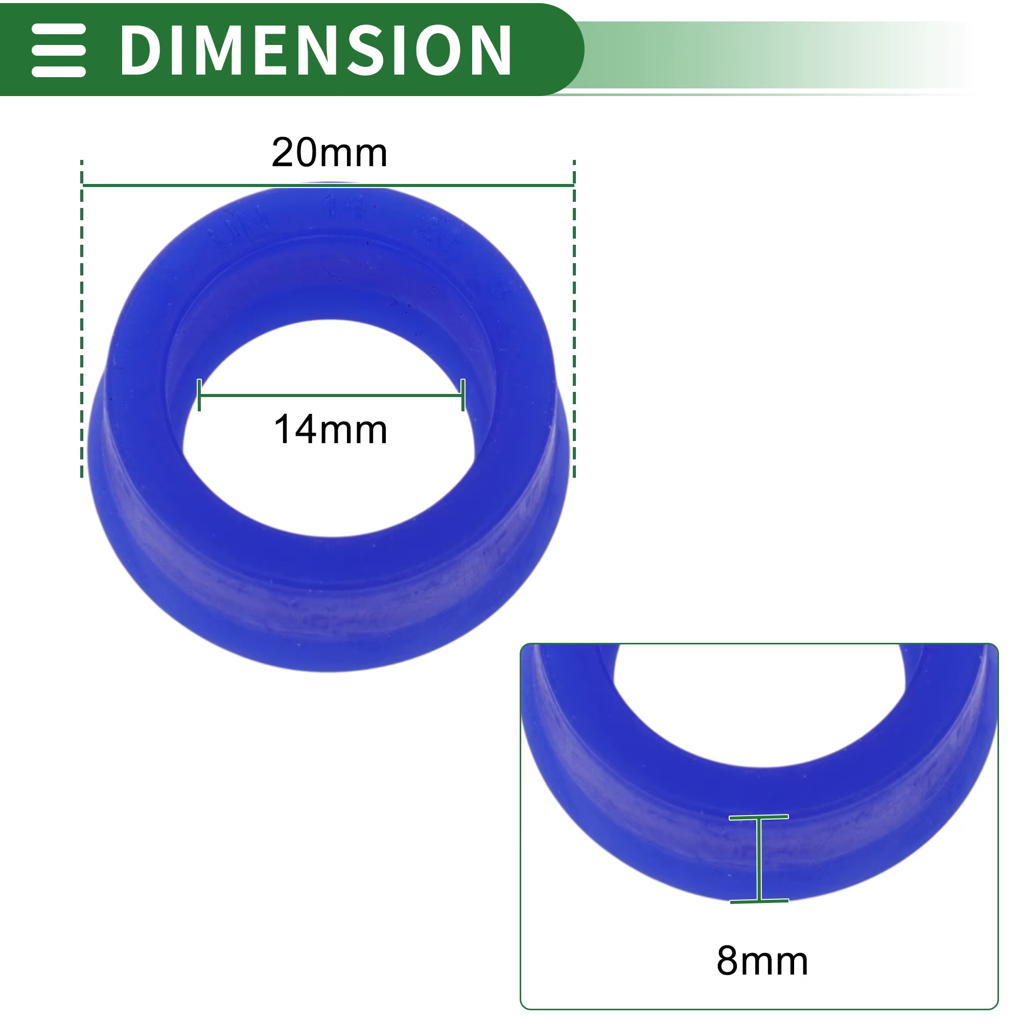 Joint d'étanchéité universel UXCELL UN, joint d'étanchéité pour arbre rotatif 14x20x8mm, TPU haute p