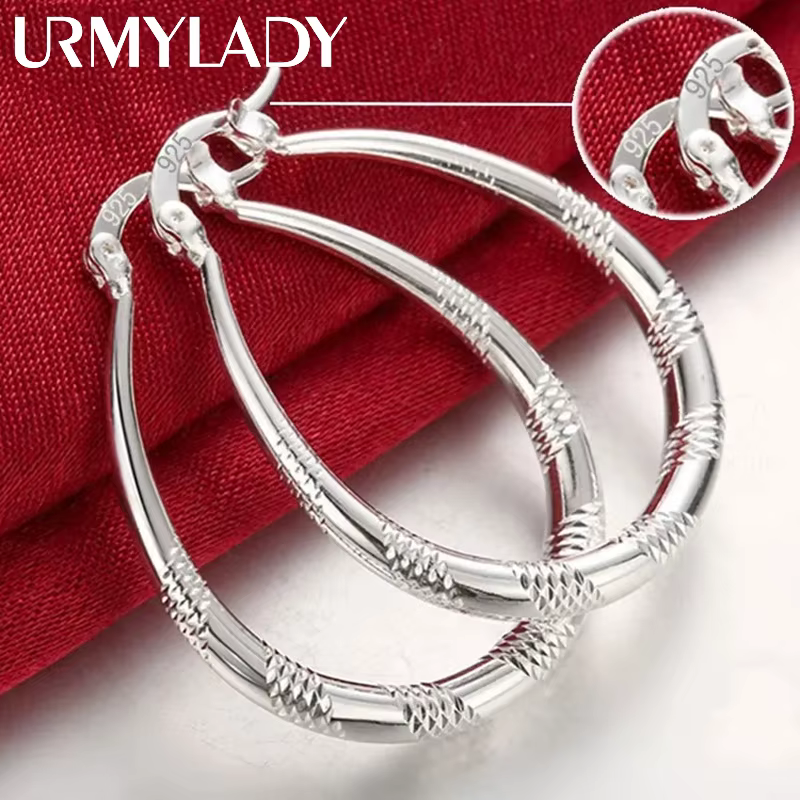 Belle boucle d'oreille en argent regardé 925 pour femme, bijoux à breloques classiques, jolie boucle