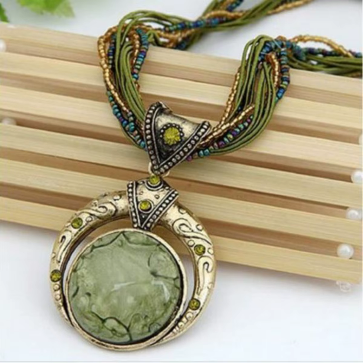 Collier de perles multicouches de style bohème rétro populaire, bijoux de mode vintage, pendentif JO