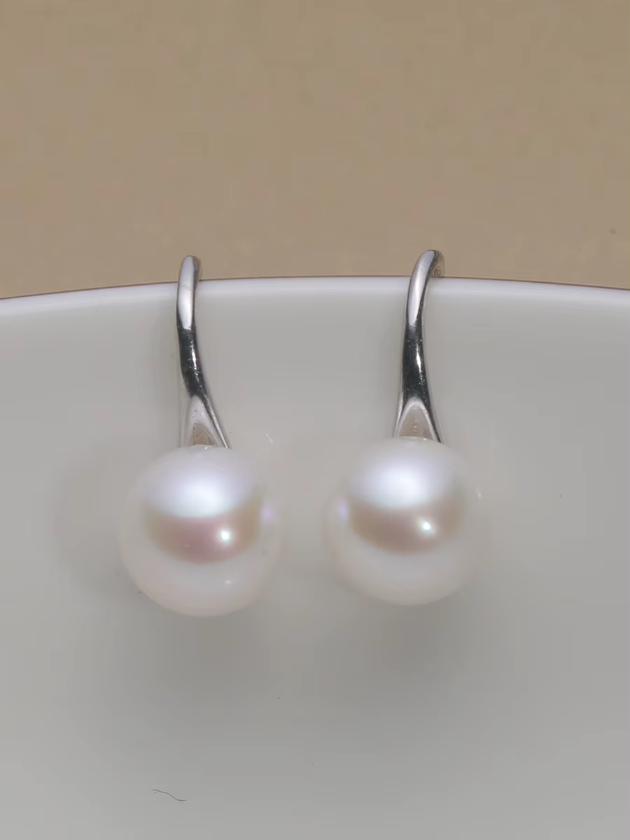 Boucles d'oreilles en argent sterling 925 Mareora avec perle d'eau douce naturelle ronde, bijoux en 