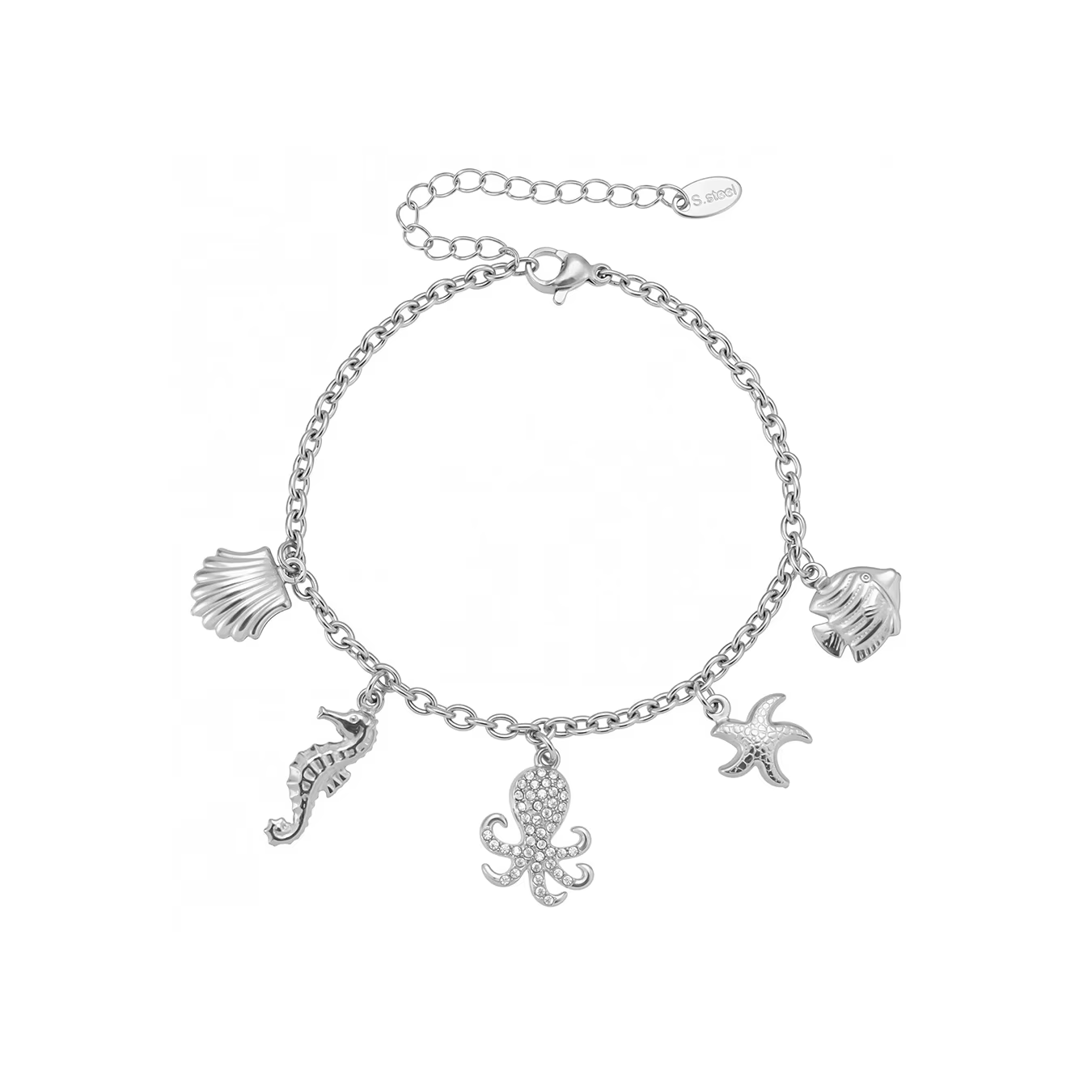 Nivora – colliers et bracelets à breloques pour femmes, pendentif de Style océan, en acier inoxydabl