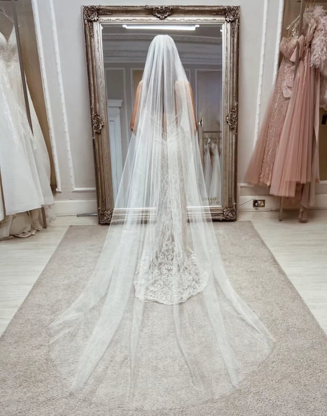 Voile de Mariage Élégant de 3 Mètres de Long pour Patients, Doux, avec Peigne, Blanc, une Couche, Iv