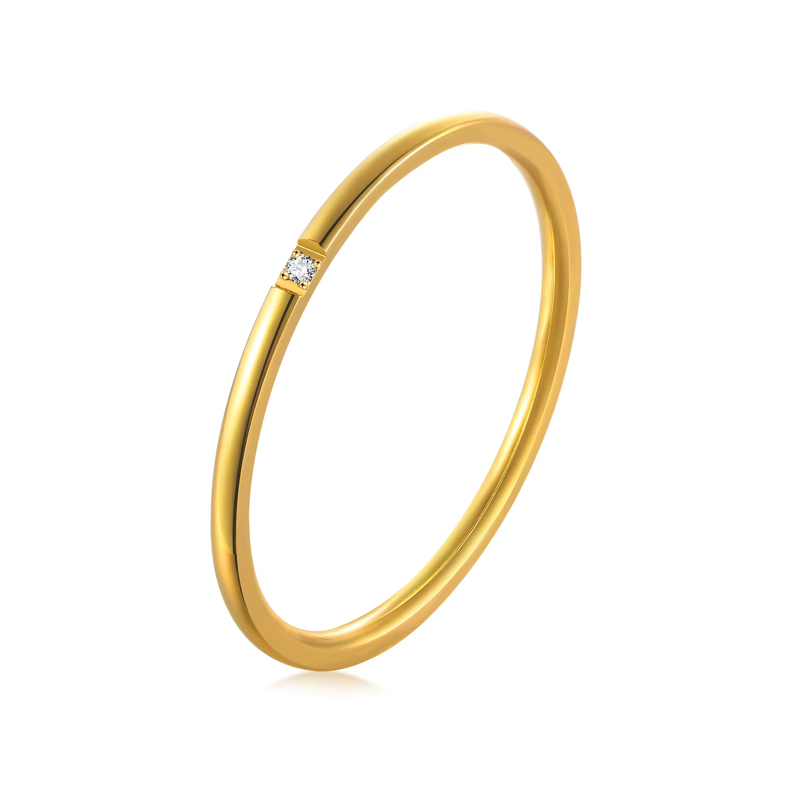 Bague en CZ Ultra fine de 1mm, bague de fiançailles pour femmes, de couleur or de marque de mariage,
