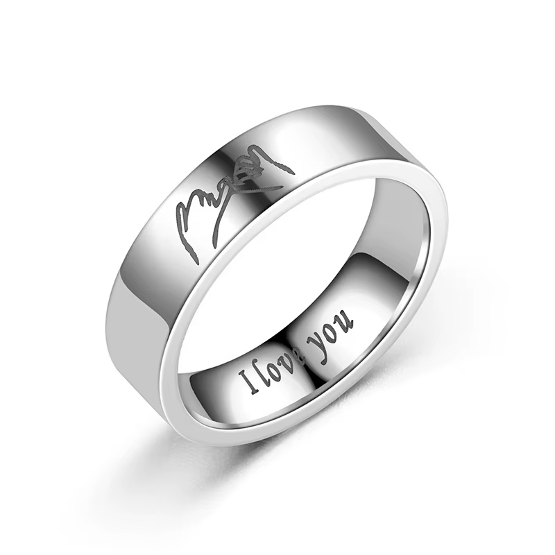 Bague en acier titane pour hommes et femmes, bague de Couple, bague de promesse pour amoureux, fianç