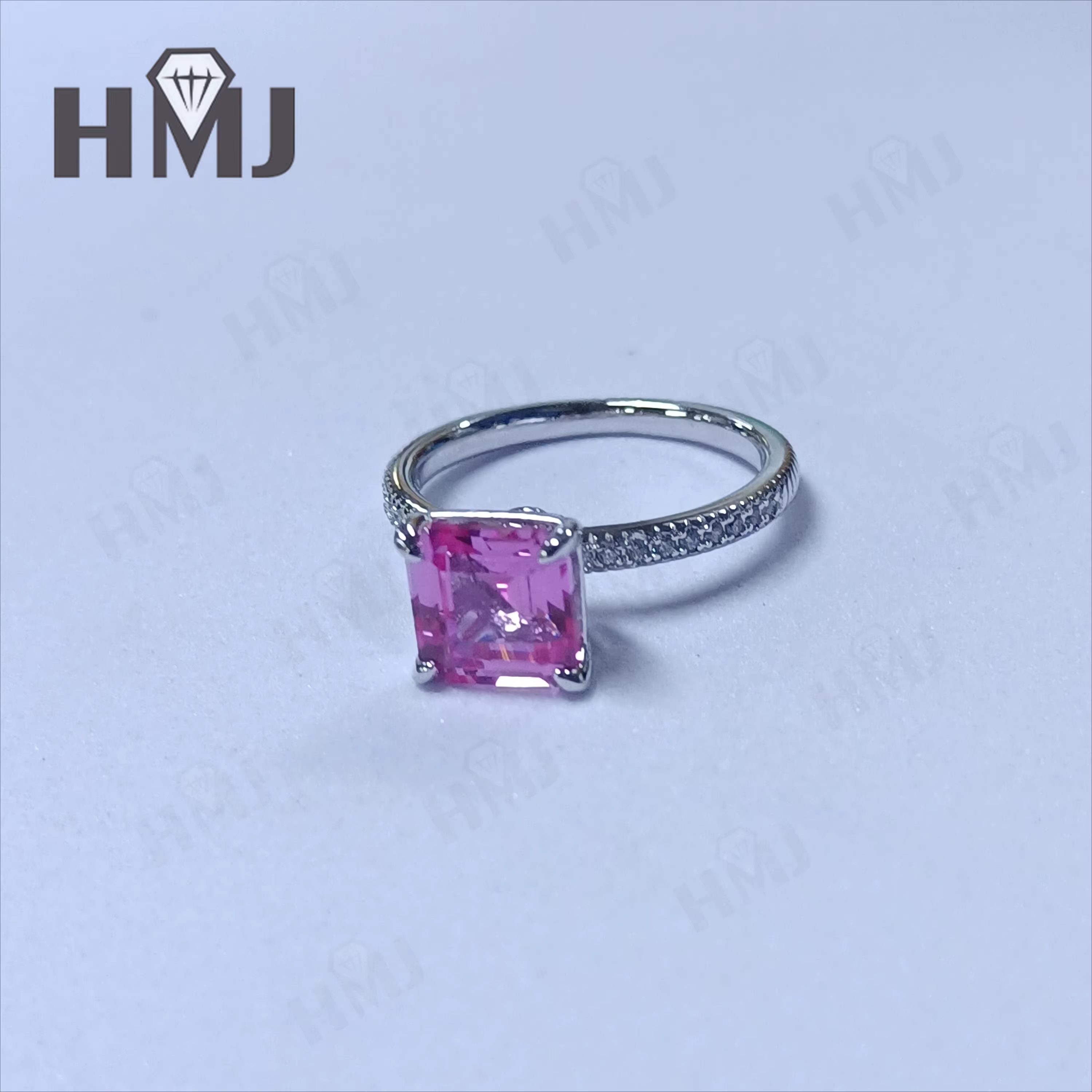 Bagues en émeraude/saphir/rubis de Colombie cultivées en laboratoire, argent sterling 925, taille As