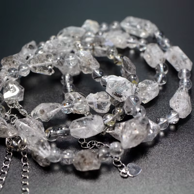 Meihan naturel Herkimer diamant énergie Quartz facettes perles irrégulières Bracelet pour la concept