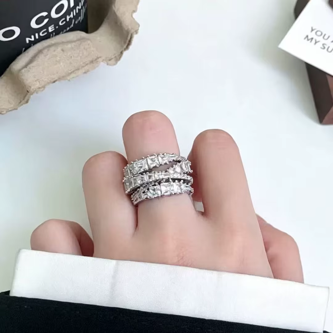 Bague spirale classique en argent S925 pour femme, disponible en trois couleurs pour les couples, ca