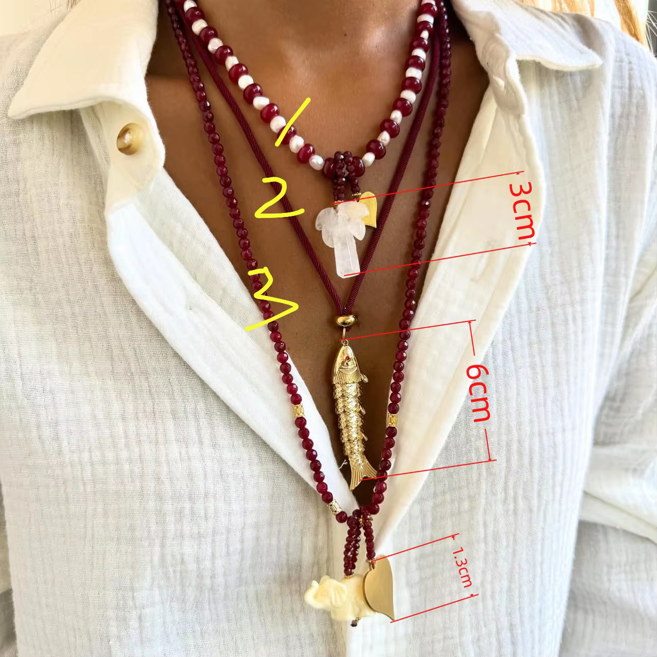 Bijoux tendance faits à la main, pendentif en pierre de perle de cocotier, accessoires de mode court