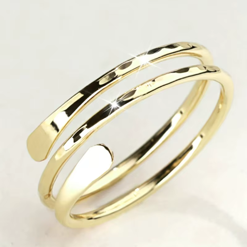 Bague Huitan moderne multi-couches pour femme, couleur or, bijou délicat et élégant pour soirée, acc