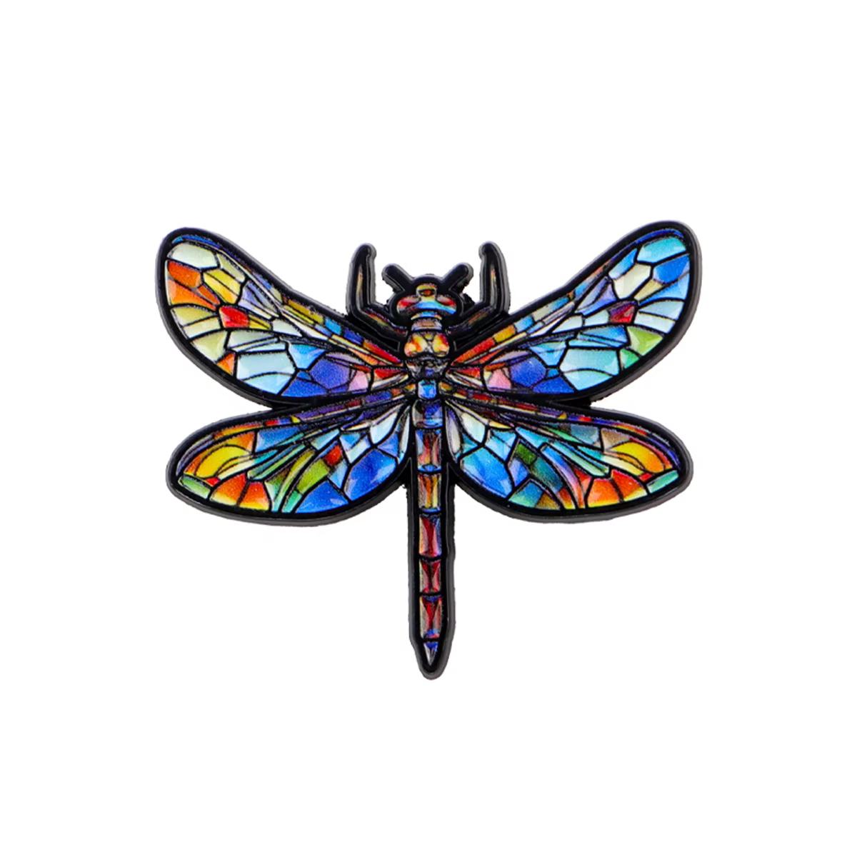 Motif en vitrail ﻿ Broche en émail libellule colorée, épinglette insecte pour sacs à dos, sacs, bijo
